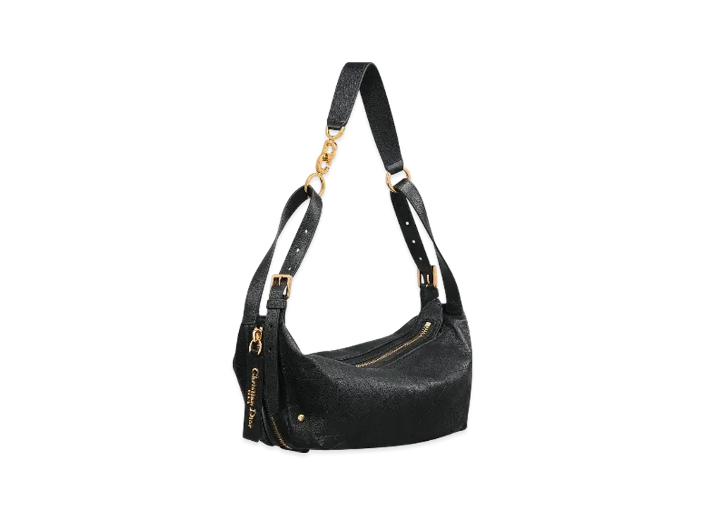 Dior Small D-Journey Bag in Shiny Goatskin Flat Macrocannage "Black"