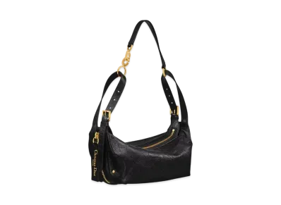 Dior Small D-Journey Bag in Crinkled Calfskin Flat Macrocannage "Black"