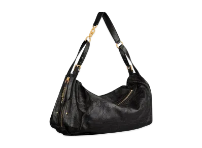 Dior Large D-Journey Bag in Crinkled Calfskin Flat Macrocannage "Black"