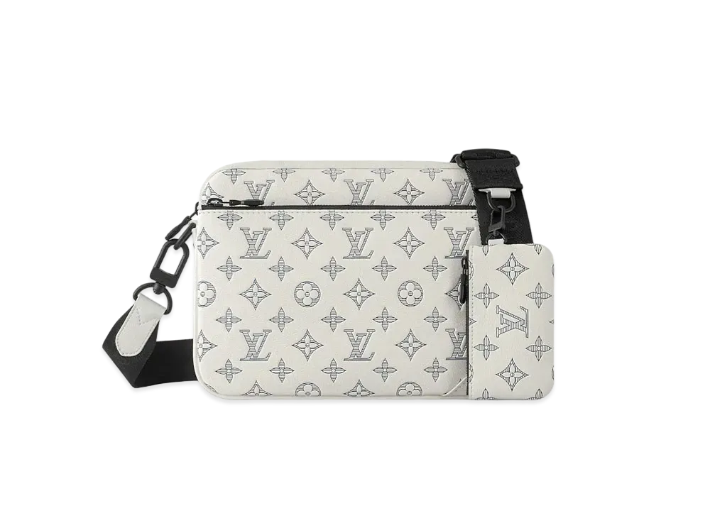 Louis Vuitton Trio Messenger Monogram Shadow "Blanc"