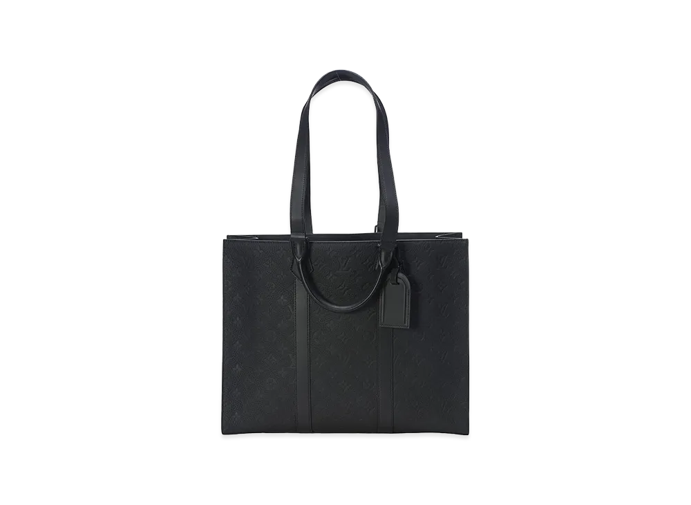 Louis Vuitton Sac Plat 24H Leather Tote Bag "Black"