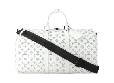 Louis Vuitton Keepall Bandouliere 50 Monogram Shadow "Blanc"
