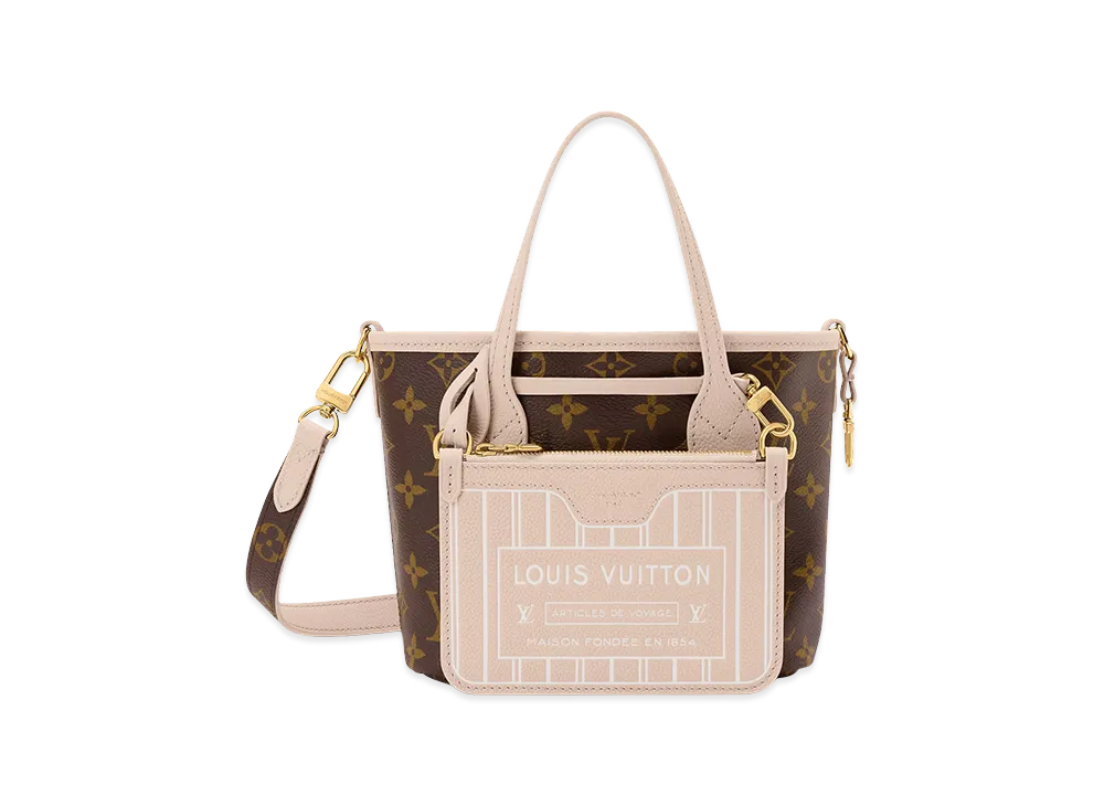 Louis Vuitton Neverfull Bandouliere Inside Out Bb "Lime Stone/Monogram"