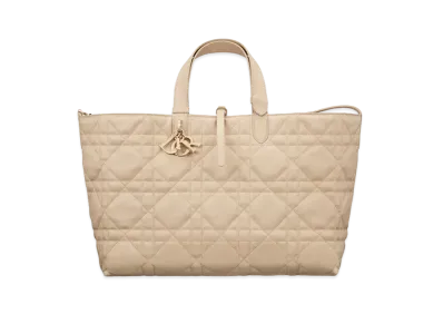 Dior Large Toujours Bag Macro Cannage Calfskin "Beige"