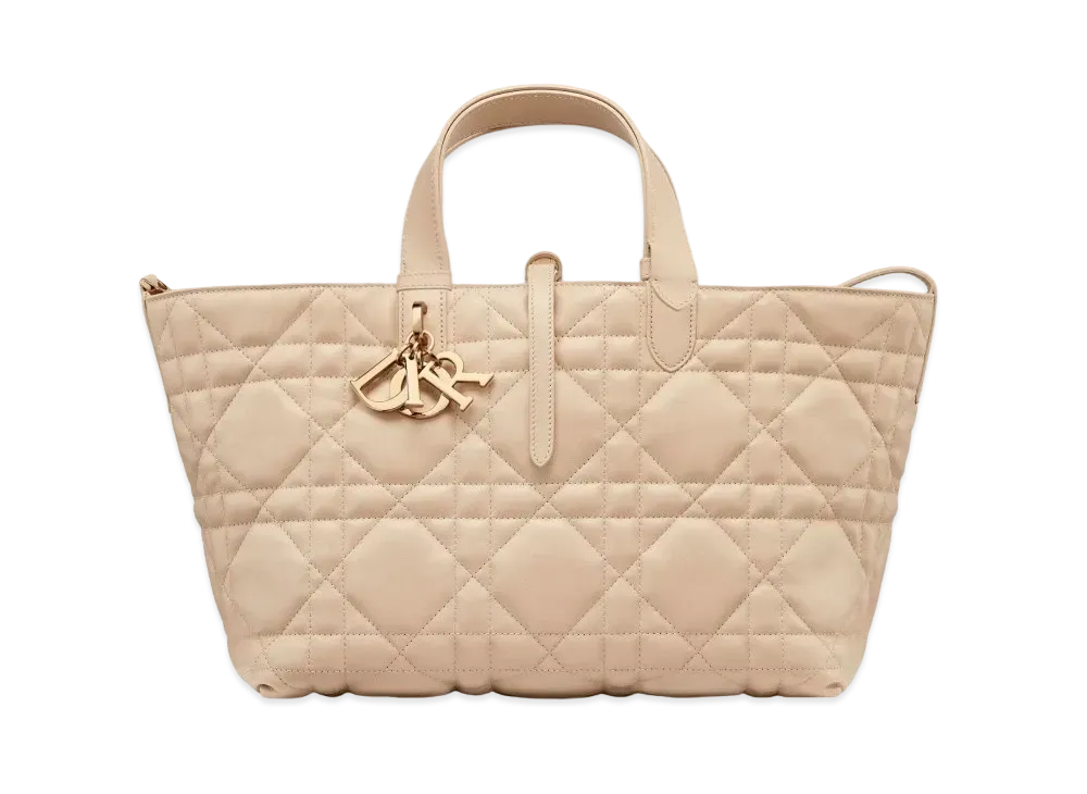 Dior Medium Toujours Bag Macro Cannage Calfskin "Powder Beige"