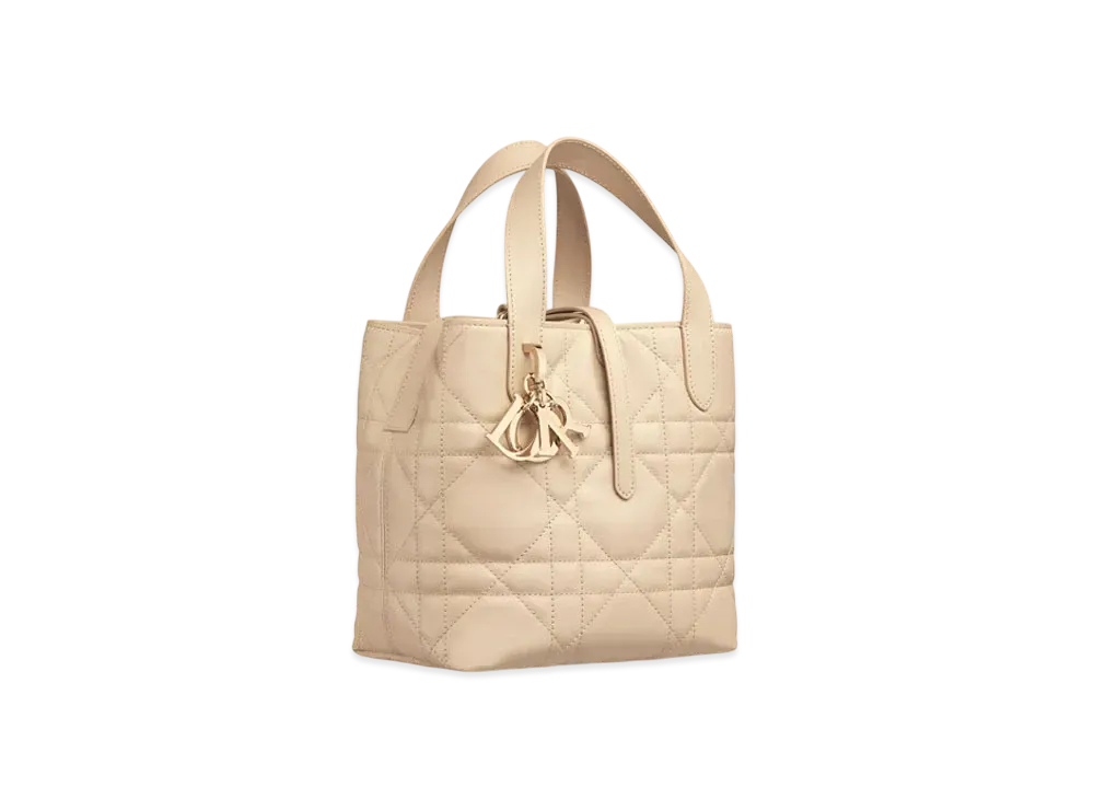 Dior Small Dior Toujours Vertical Tote Bag Macrocannage Calfskin "Powder Beige"