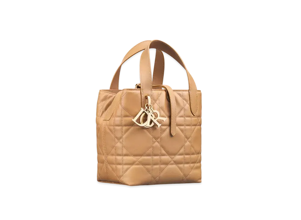 Dior Small Dior Toujours Vertical Tote Bag Macrocannage Calfskin "Medium Tan"