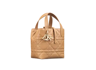 Dior Small Dior Toujours Vertical Tote Bag Macrocannage Calfskin "Medium Tan"