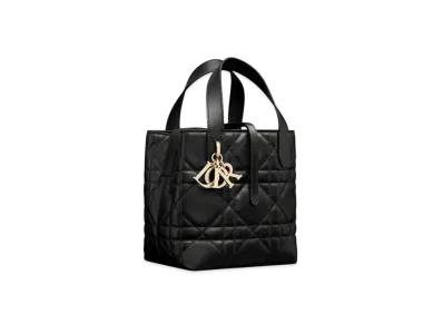 Dior Small Dior Toujours Vertical Tote Bag Macrocannage Calfskin "Black"