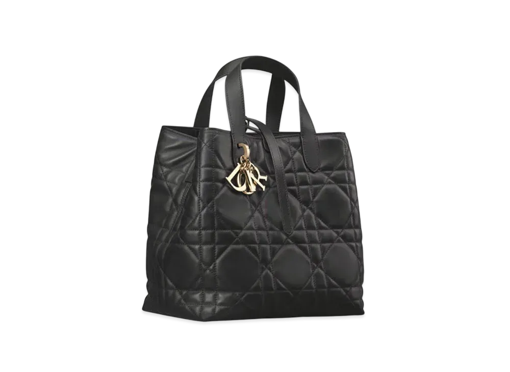 Dior Medium Dior Toujours Vertical Tote Bag Macrocannage Calfskin "Black"