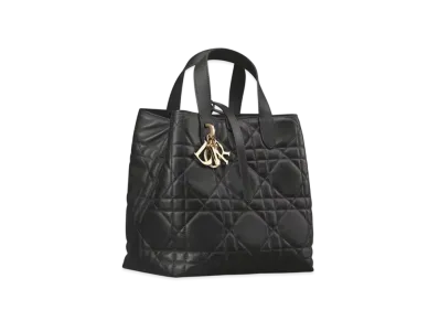 Dior Medium Dior Toujours Vertical Tote Bag Macrocannage Calfskin "Black"