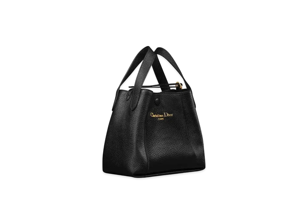 Dior Small Signature Bucket Bag Grained Calfskin "Black"