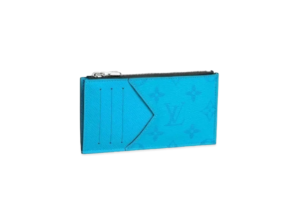 Louis Vuitton Coin Card Holder Monogram Taigarama "Lagoon Blue"