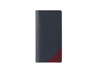Louis Vuitton Brazza Wallet Taiga Leather "Bleu Minuit/Rouge Erable"