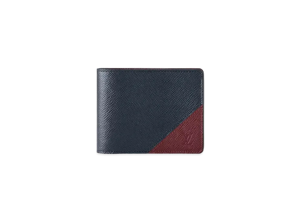 Louis Vuitton Multiple Wallet Taiga Leather "Bleu Minuit/Rouge Erable"