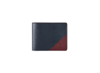 Louis Vuitton Multiple Wallet Taiga Leather "Bleu Minuit/Rouge Erable"