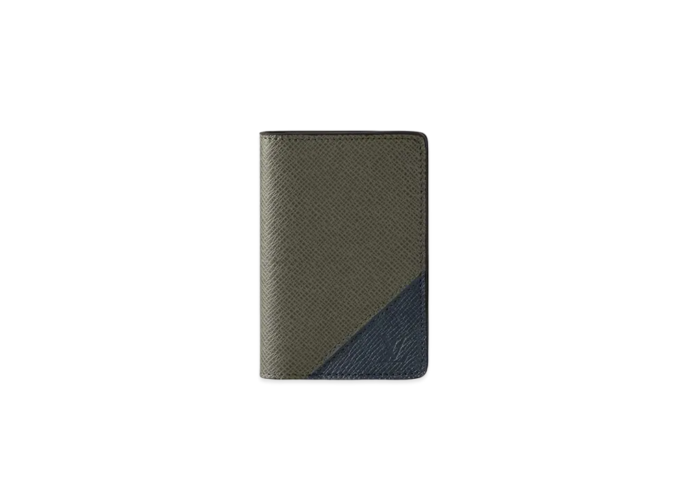 Louis Vuitton Pocket Organizer Taiga Leather "Vert Laurier/Bleu Minuit"