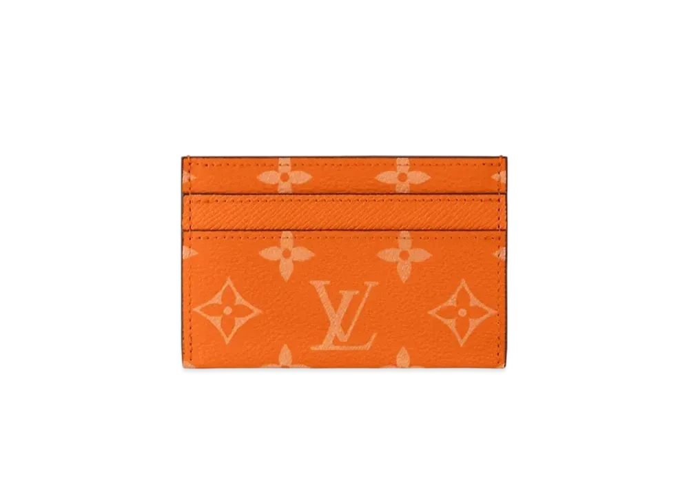 Louis Vuitton Porte Cartes Double Taigarama "Tangerine"