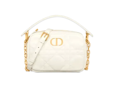 Dior Small Dior Caro Top Handle Camera Bag Macrocannage Calfskin "Latte"