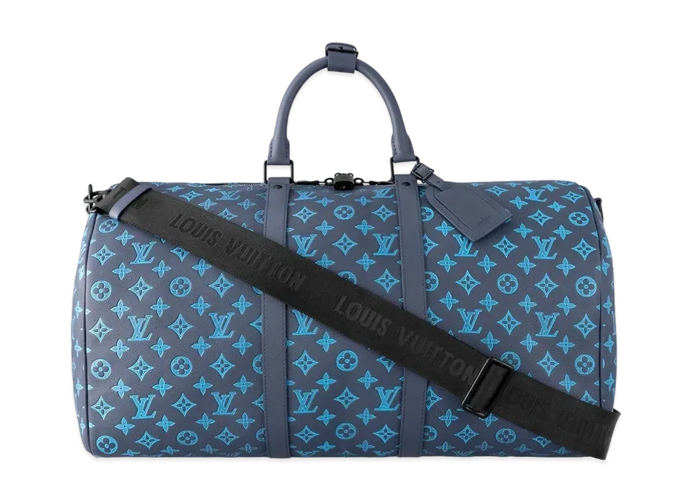Louis Vuitton Keepall Bandouliere 50 Monogram Shadow "Navy River Blue"
