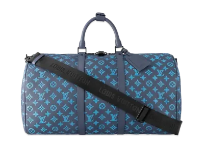 Louis Vuitton Keepall Bandouliere 50 Monogram Shadow "Navy River Blue"
