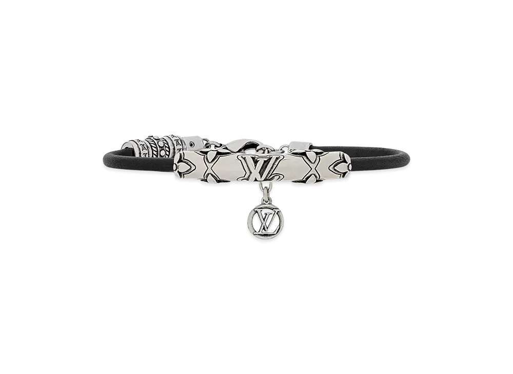 Louis Vuitton LV Drift Leather Bracelet "Silver"