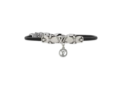 Louis Vuitton LV Drift Leather Bracelet "Silver"