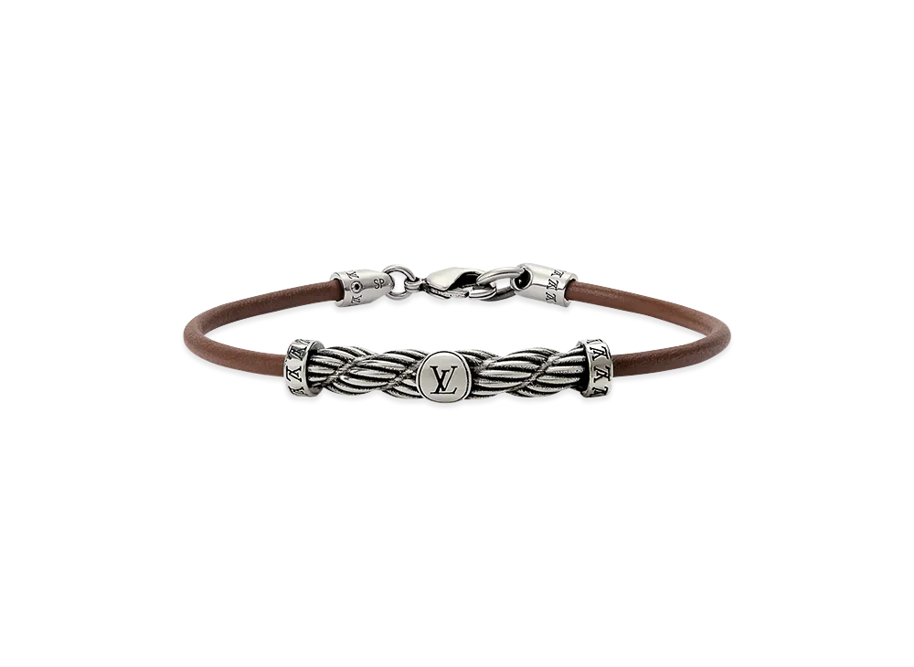 Louis Vuitton Bracelet LV Braid Leather "Brown"