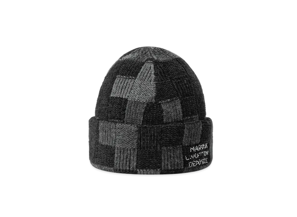 Louis Vuitton LV Crush Damoflage Beanie "Black Damoflage"