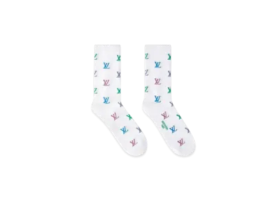 Louis Vuitton Men's LV Blason Shading Socks "Blanc"