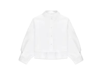 MM6 Maison Margiela Kids Cropped Poplin Shirt with Back Pleats "White"