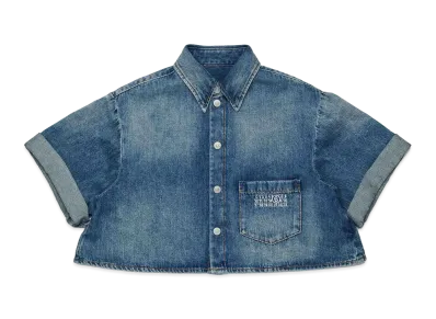 MM6 Maison Margiela Kids Short Sleeve Shirts "Blue"