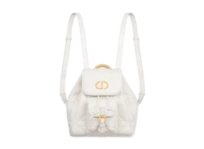 Dior Small Dior Caro Backpack Macrocannage Lambskin "Latte"
