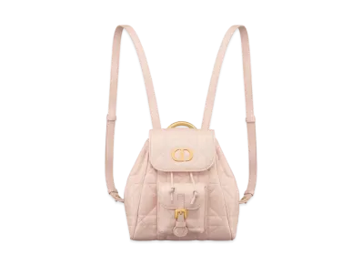 Dior Small Dior Caro Backpack Macrocannage Lambskin "Powder Pink"