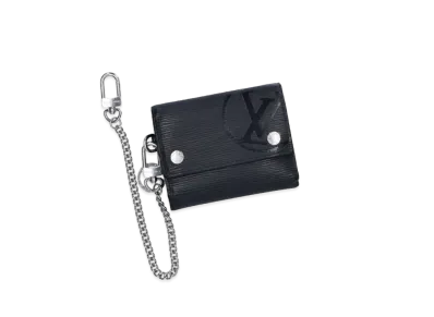 Louis Vuitton Chain Compact Wallet LV Circle Epi "Noir"