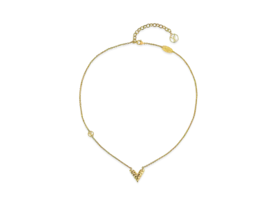Louis Vuitton Essential V Guilloche Necklace "Gold"