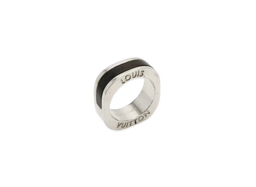 Louis Vuitton Metal Et Bois Ring "Silver/Brown"