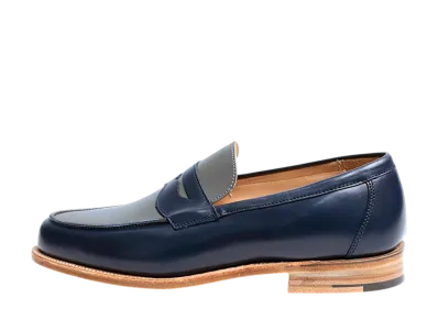 Tricker's M6579 Chicago "Navy & Grey" (Leather Sole)