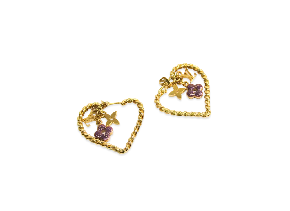 Louis Vuitton Sweet Monogram In My Heart Earrings "Gold"