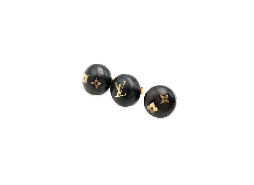 Louis Vuitton Sylvanie Tiger Wood Earrings "Dark Brown/Gold"