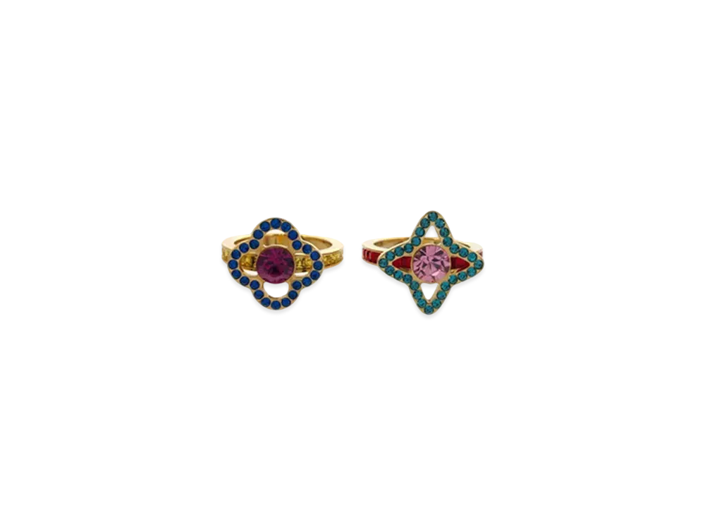 Louis Vuitton Eye Candy Ring Set "Gold/Multicolor"