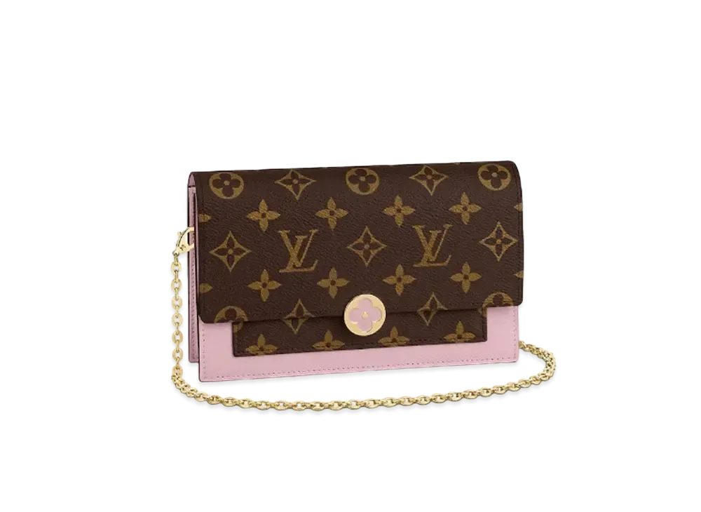Louis Vuitton Flore Chain Wallet Monogram "Rose Ballerine"