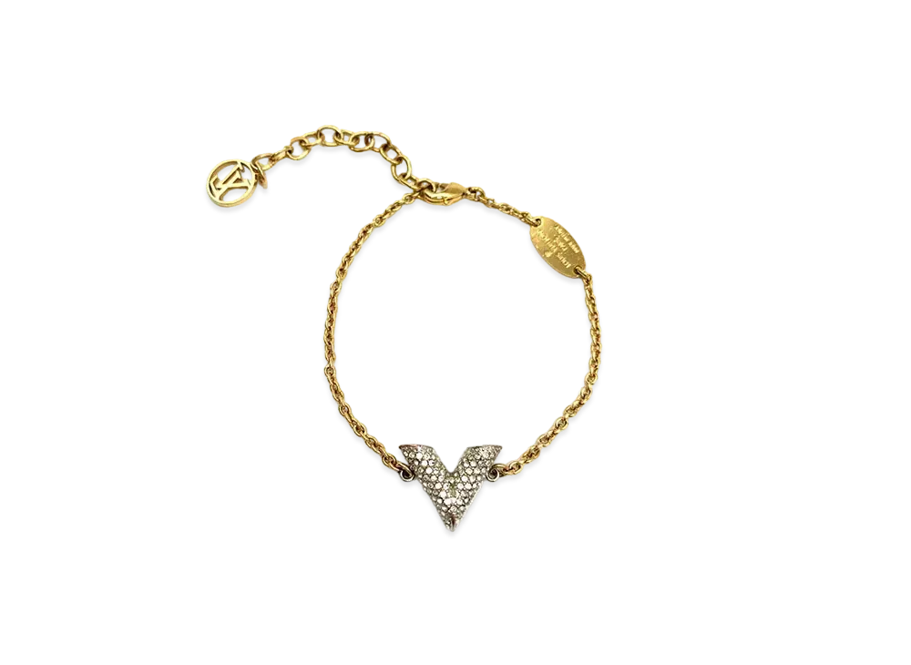 Louis Vuitton Essential V Strass Bracelet "Gold"