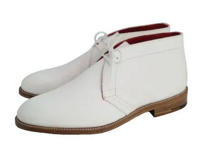 Tricker’s x JUNYA WATANABE COMME des GARCONS MAN Chukka Boots Suede "White" M7382 Leather Sole