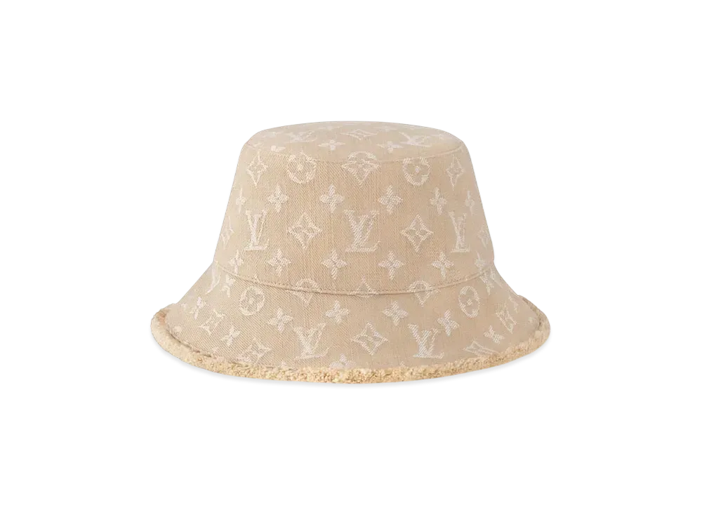 Louis Vuitton Women's Monogram Denim Bucket Hat "Beige Sable"
