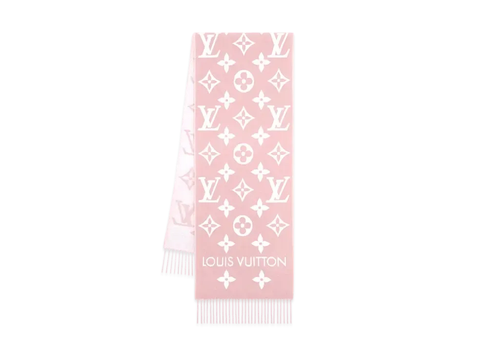 美品★LOUIS VUITTON ルイヴィトン 2024年製 M79213 フライト・モード. マフラー・LV メダリオン ウール ベージュ/ローズ 現行品  フリンジ付 箱付き イタリア製 正規品 レディース ルイヴィトン コピー マフラー・LV メダリオン M79213 M79215 M79212