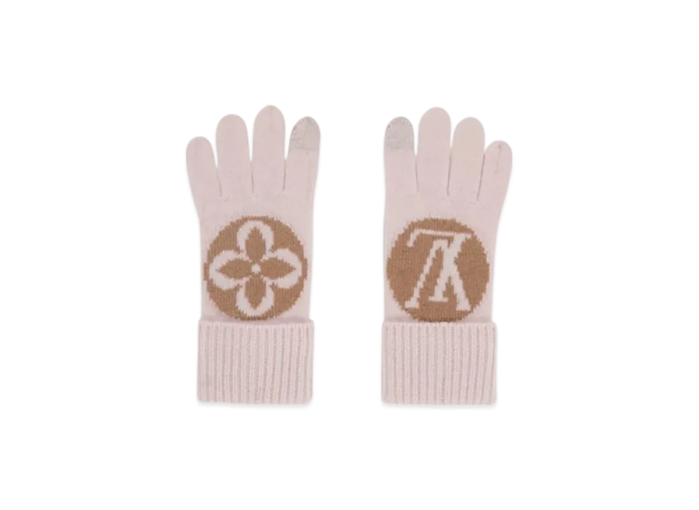 Louis Vuitton Gloves Maille LV Medallion "Camel Rose"