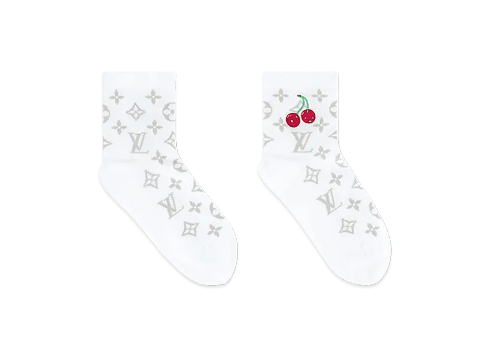 Louis Vuitton x Takashi Murakami Socks Monogram Cherry "White"