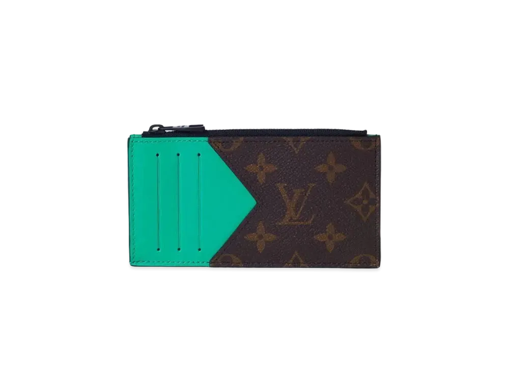 Louis Vuitton Coin Card Holder Monogram Macassar "Minty Green"