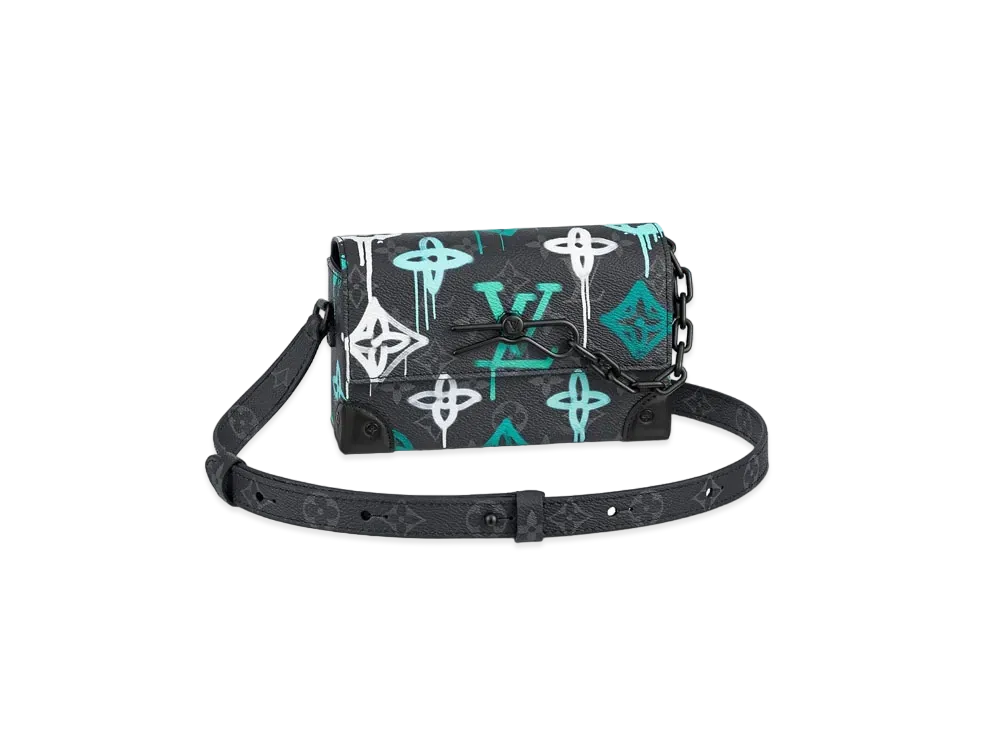 Louis Vuitton Steamer Wearable Wallet Monogram Eclipse LV Graffiti